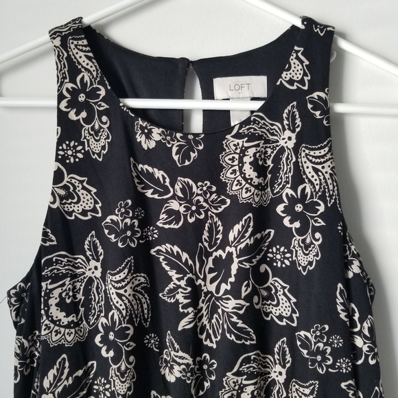 Ann Taylor LOFT Sleeveless Midi Dress Black & White Floral Size S - Picture 12 of 12